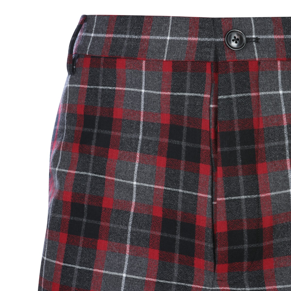 CHARCOAL AND RED VIRGIN WOOL STRETCH...
