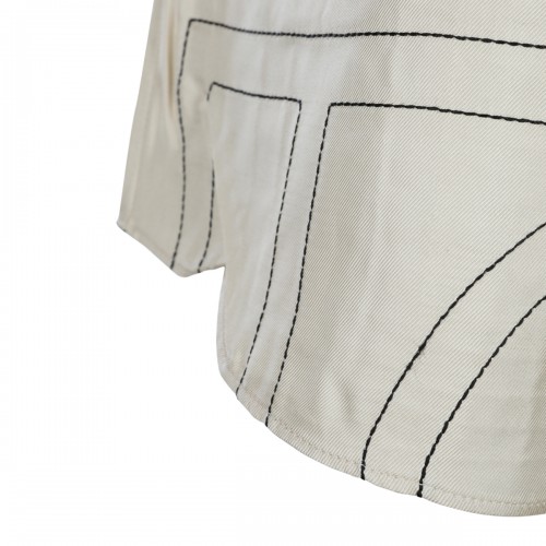 IVORY SILK MONOGRAM PIJAMA SHORTS
