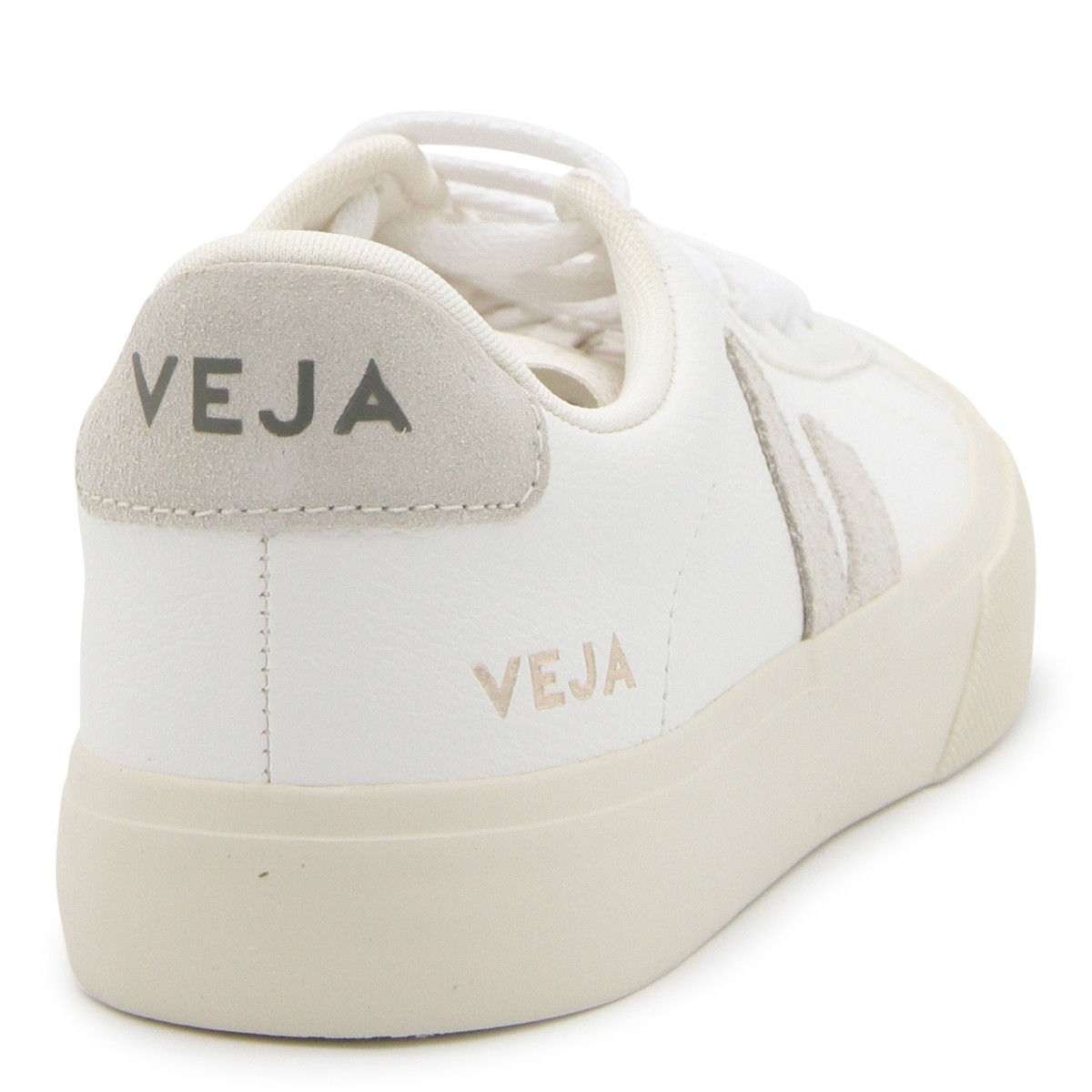 WHITE AND BEIGE LEATHER CAMPO SNEAKERS