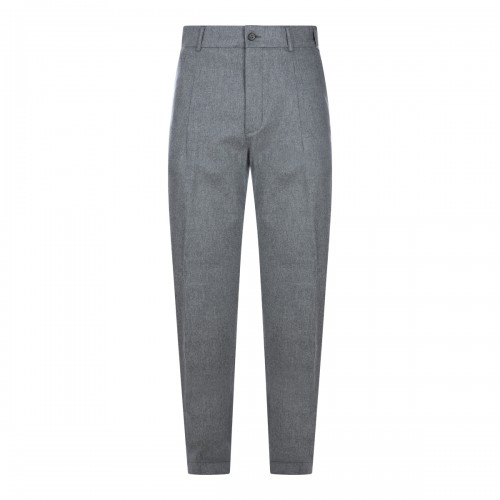 MID GREY WOOL AND CASHMERE...