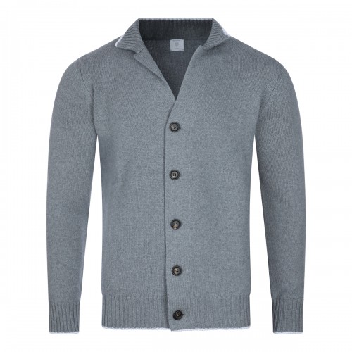 LIGHT GREY WOOL CARDIGAN
