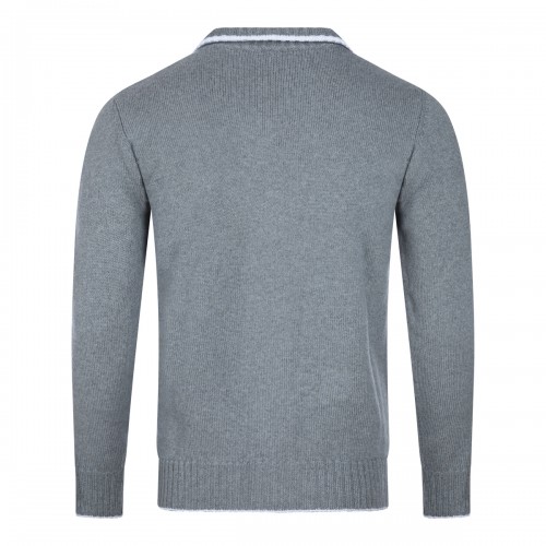 LIGHT GREY WOOL CARDIGAN 2