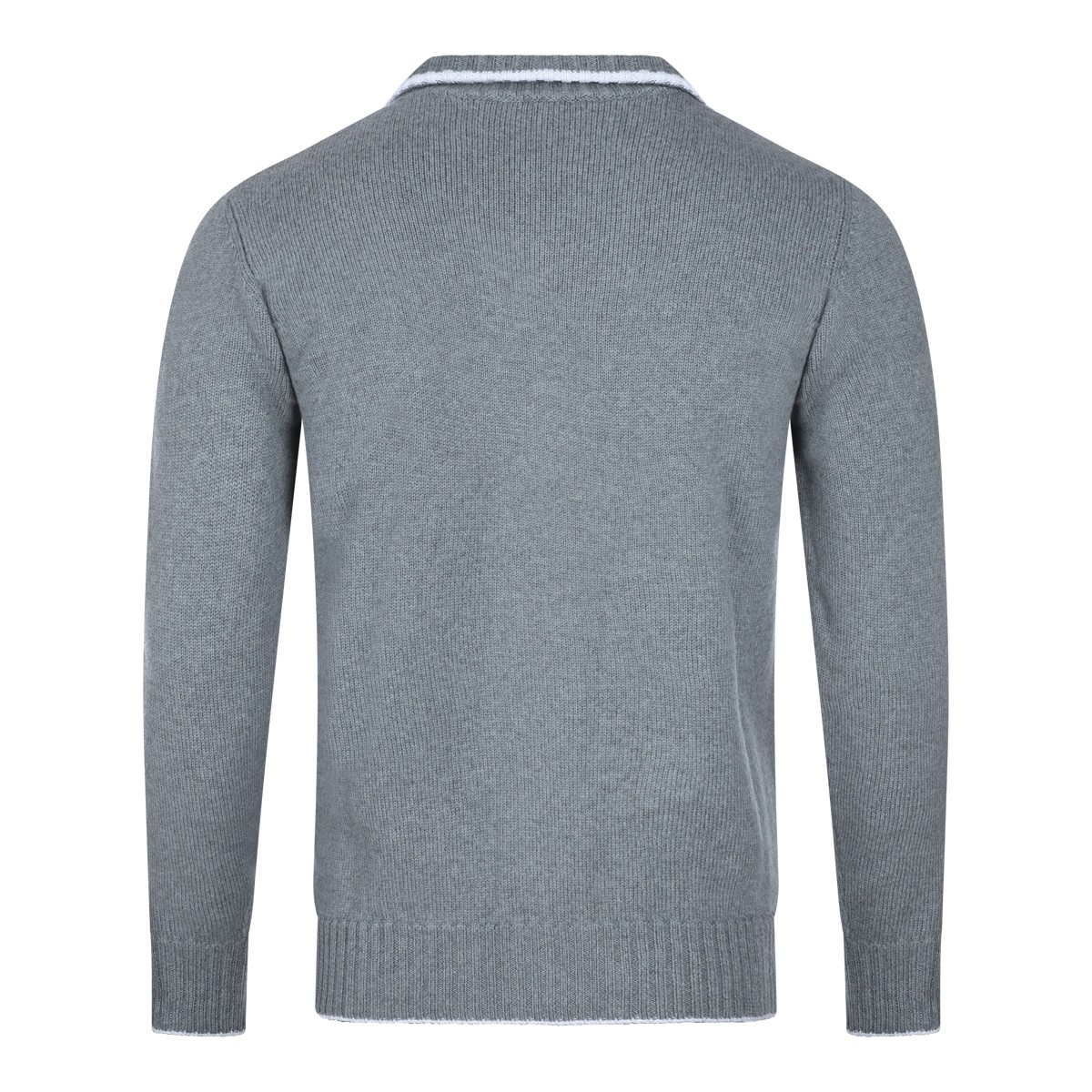 LIGHT GREY WOOL CARDIGAN