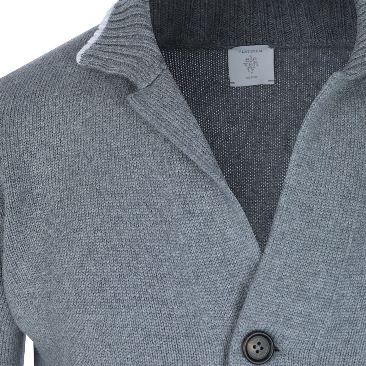 LIGHT GREY WOOL CARDIGAN