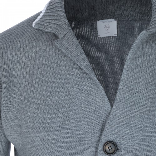 LIGHT GREY WOOL CARDIGAN