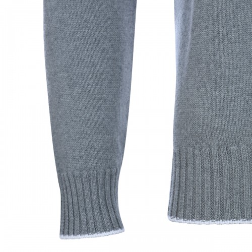 LIGHT GREY WOOL CARDIGAN