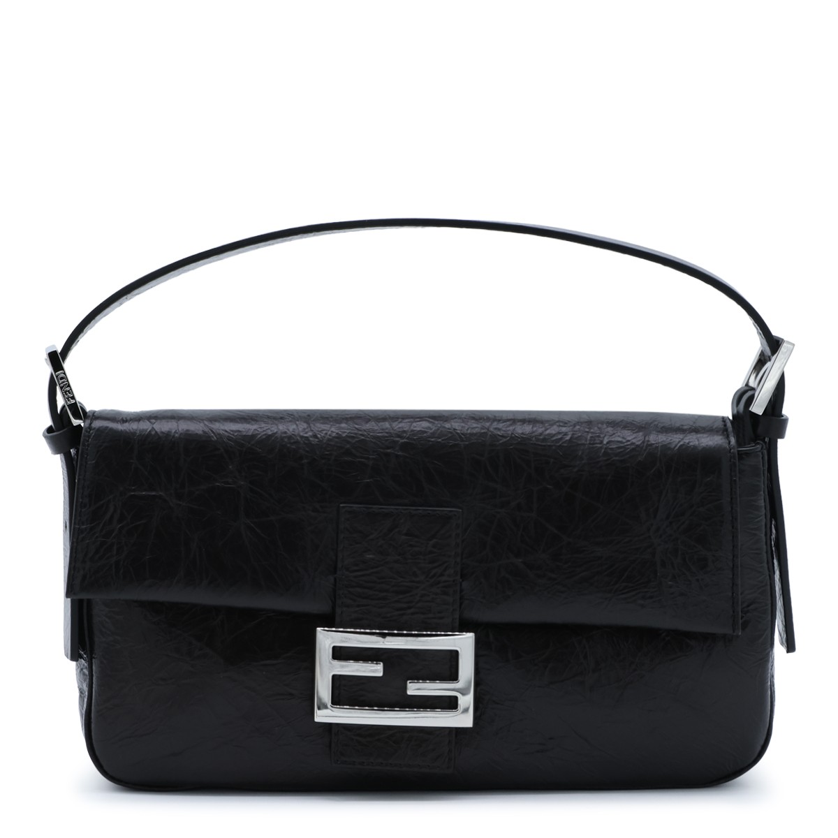 BLACK LEATHER BAGUETTE...