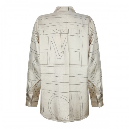 IVORY SILK MONOGRAM SHIRT 2