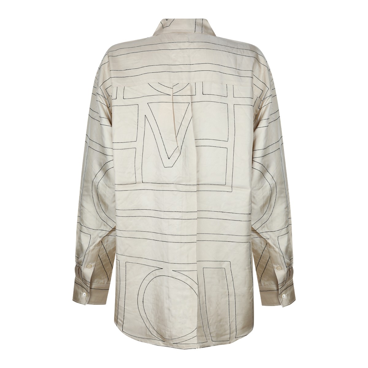 IVORY SILK MONOGRAM SHIRT