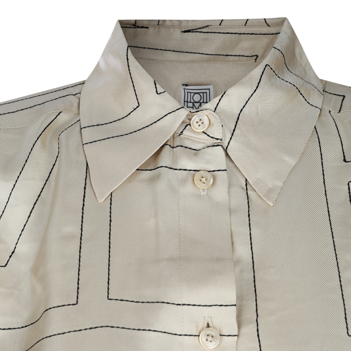 IVORY SILK MONOGRAM SHIRT