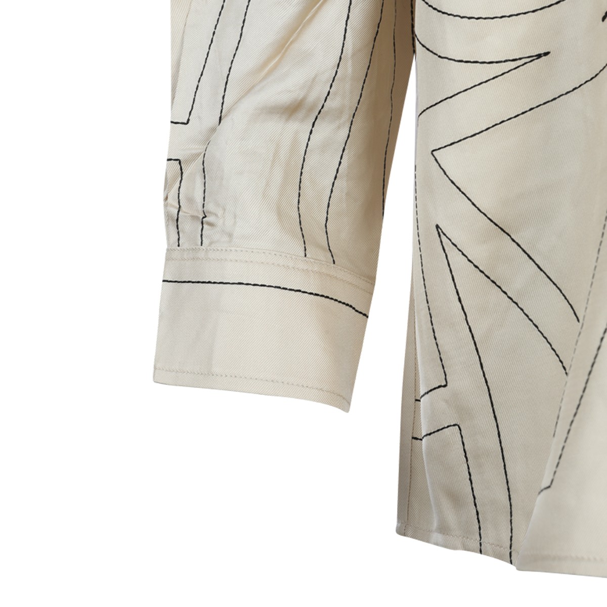 IVORY SILK MONOGRAM SHIRT