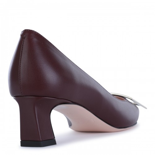 BORDEAUX LEATHER TROMPETTE PUMPS