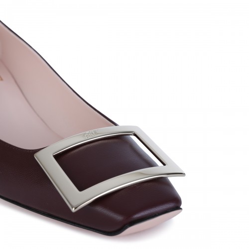 BORDEAUX LEATHER TROMPETTE PUMPS
