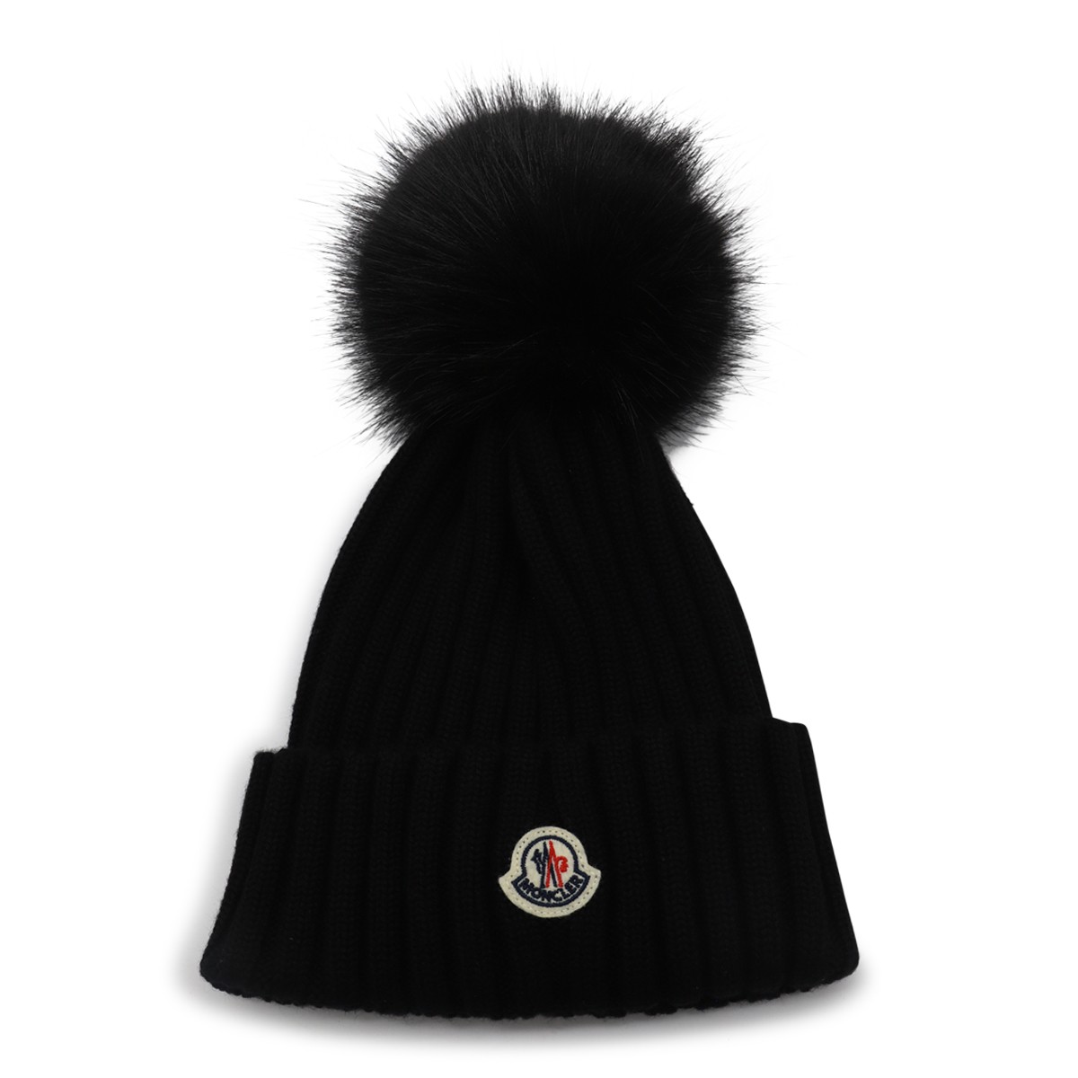 BLACK WOOL POM POM  BEANIE