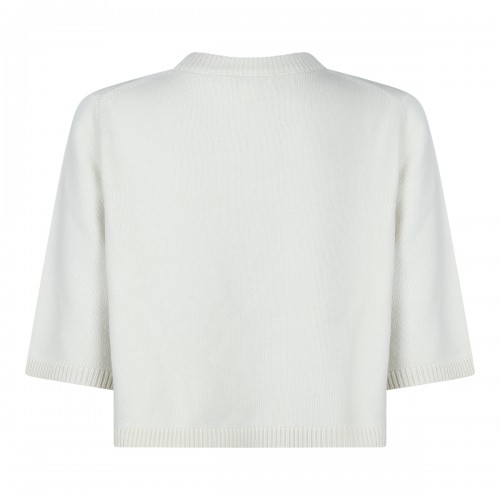 WHITE CASHMERE CROPPED SWEATER 2