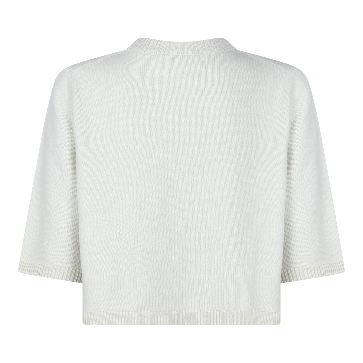 WHITE CASHMERE CROPPED SWEATER