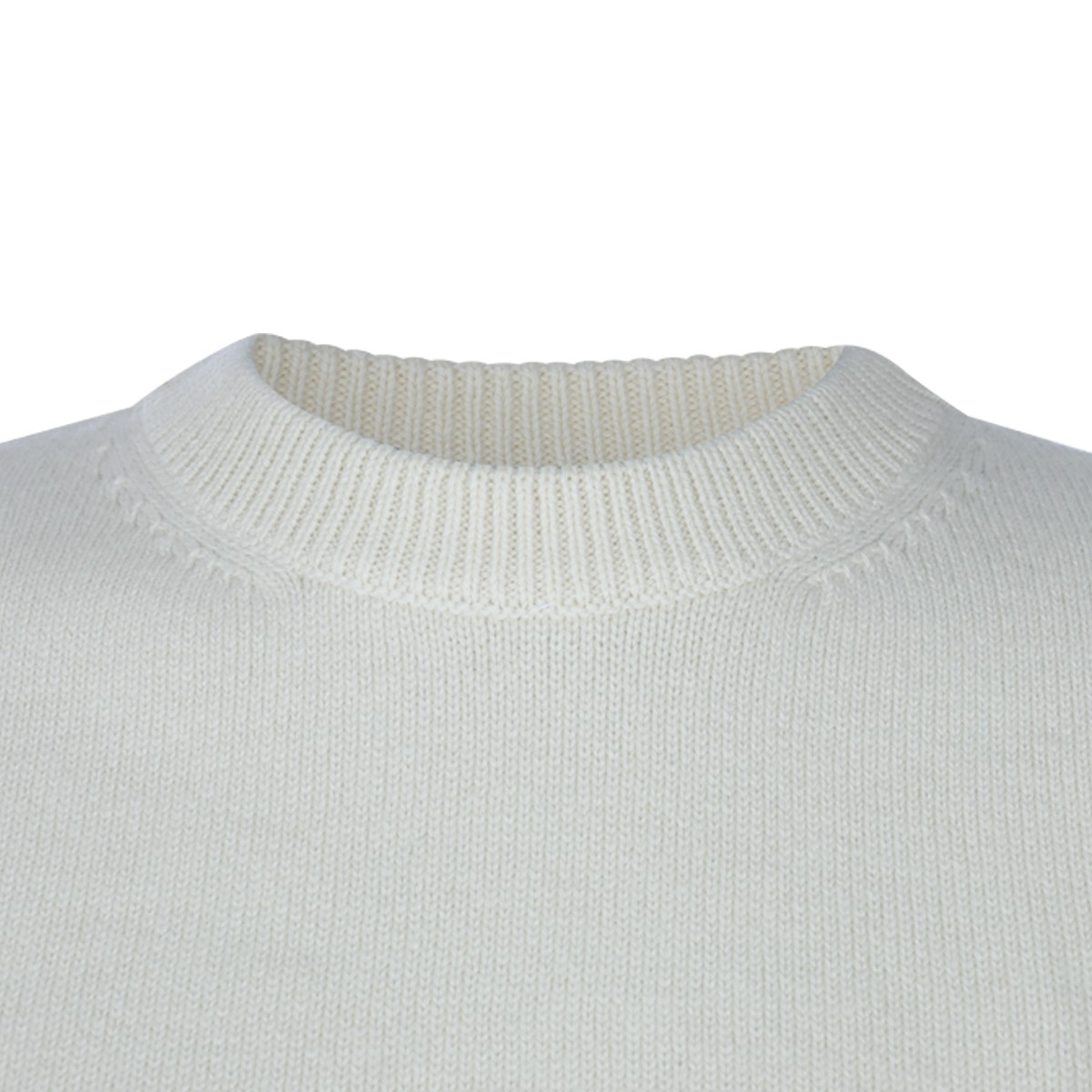 WHITE CASHMERE CROPPED SWEATER
