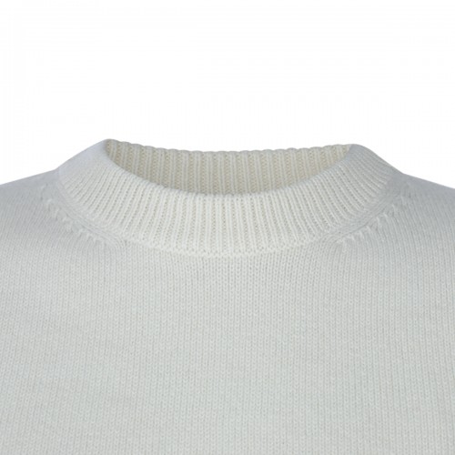 WHITE CASHMERE CROPPED SWEATER