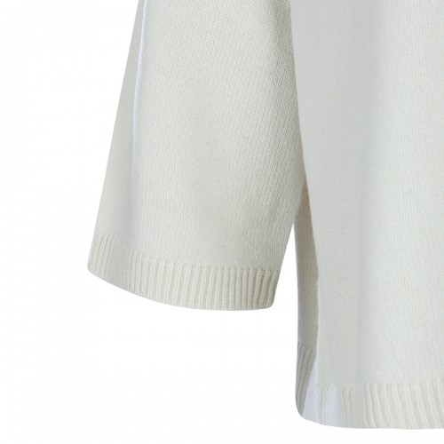 WHITE CASHMERE CROPPED SWEATER