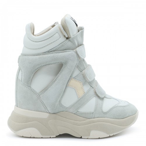 WHITE AND LIGHT GREY LEATHER BALSKEE SNEAKERS