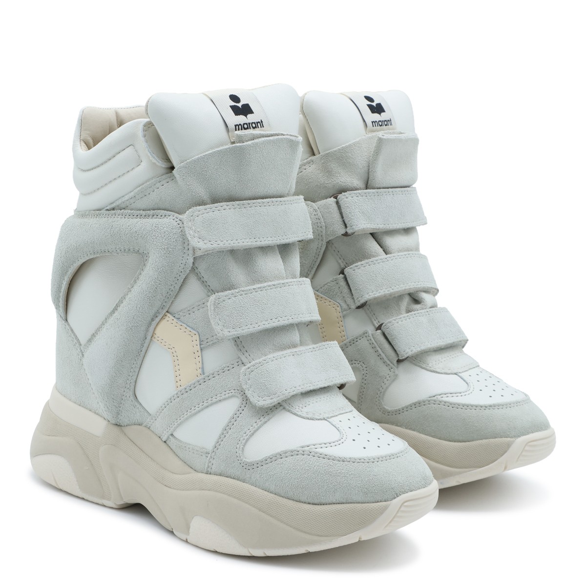 WHITE AND LIGHT GREY LEATHER BALSKEE...