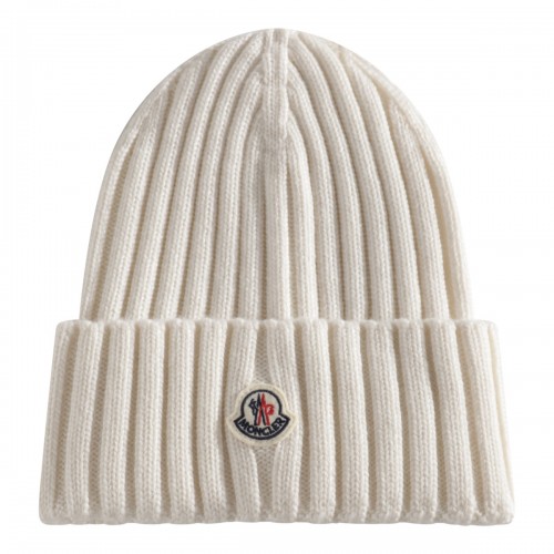 WHITE VIRGIN WOOL BEANIE