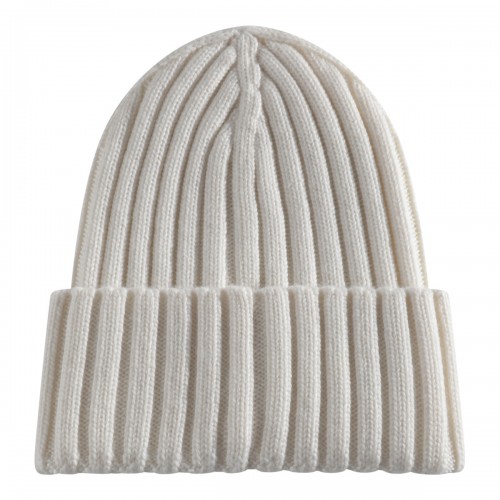 WHITE VIRGIN WOOL BEANIE 2