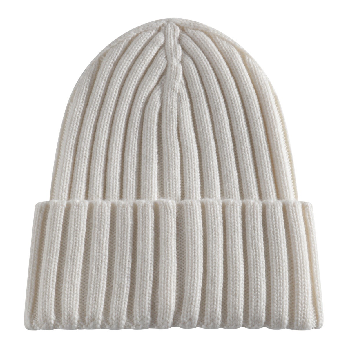 WHITE VIRGIN WOOL BEANIE