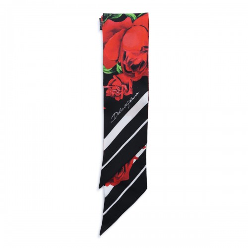 MULTICOLOR SILK ROSES SCARF