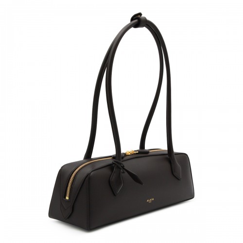 BLACK LEATHER LE TECKEL MEDIUM SHOULDER BAG