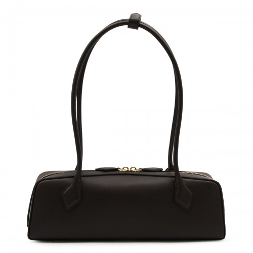 BLACK LEATHER LE TECKEL MEDIUM SHOULDER BAG
