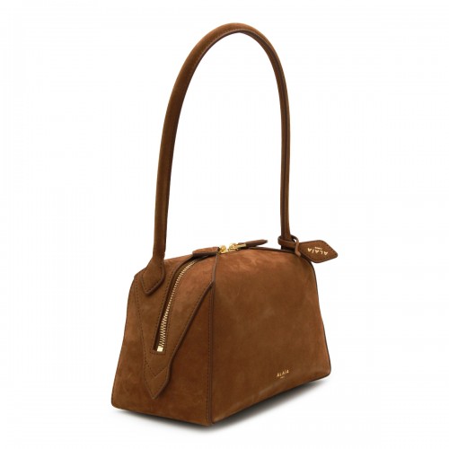 BROWN LEATHER LE BOULEDOGUE SMALL SHOULDER BAG