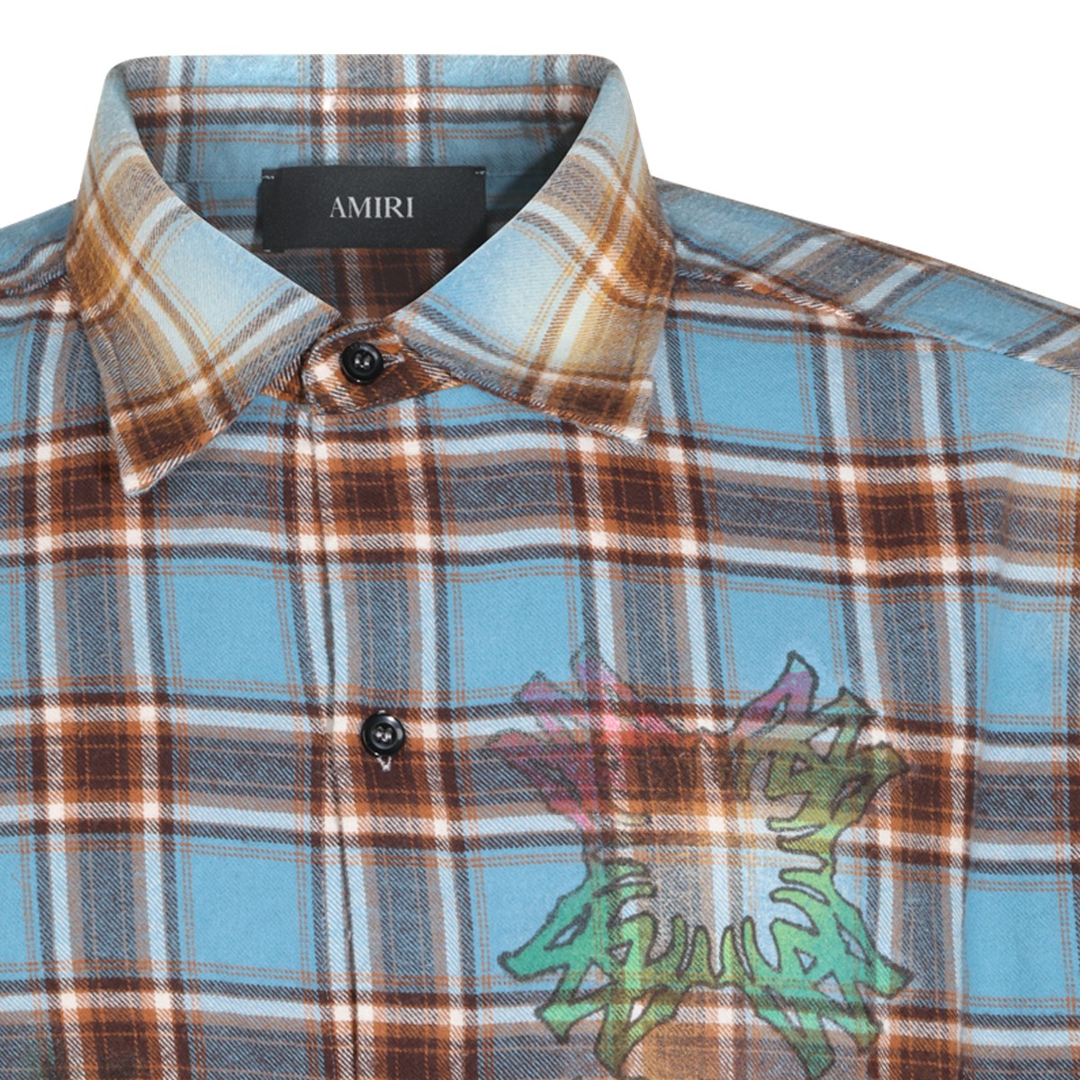 BLUE COTTON MA QUAD FLAMES SHIRT