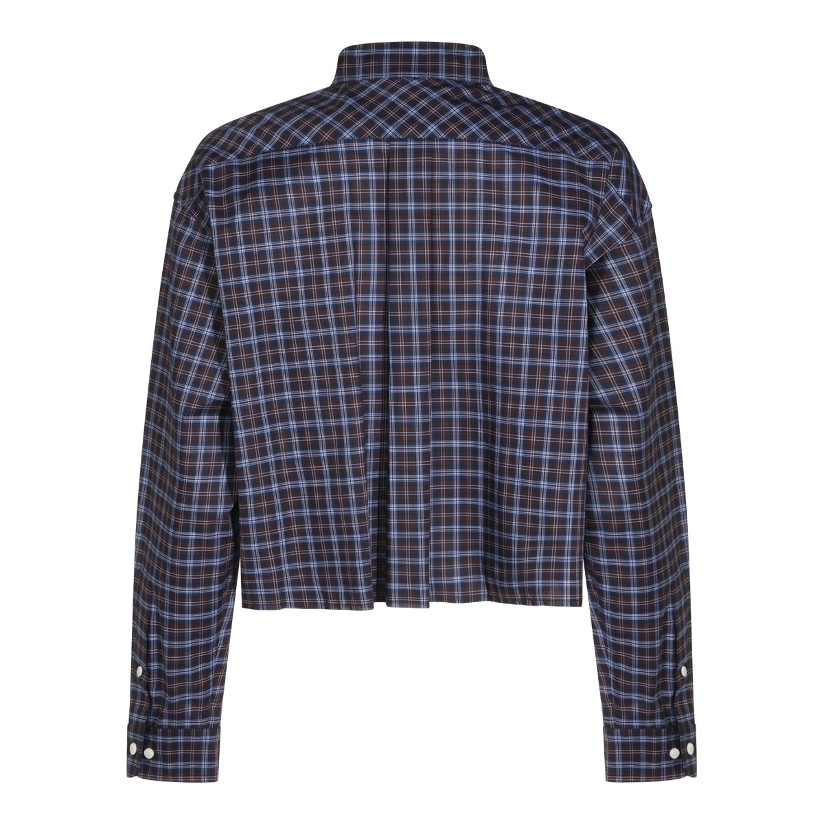 BROWN AND BLUE COTTON SHIRT