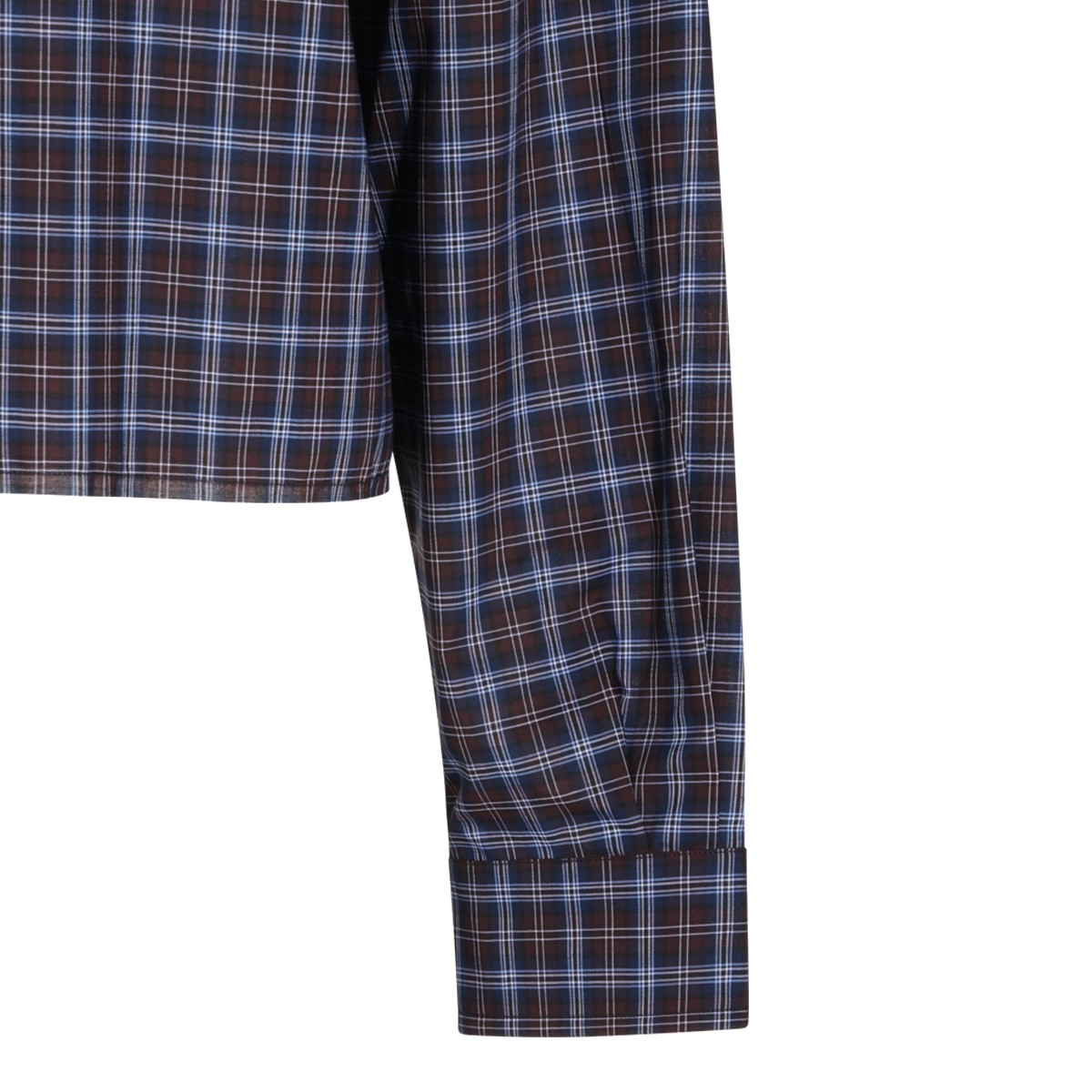 BROWN AND BLUE COTTON SHIRT