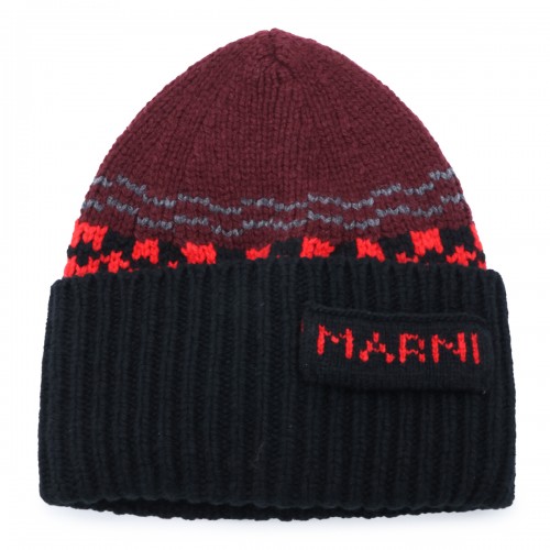MULTICOLOR WOOL GEOMETRIC BEANIE