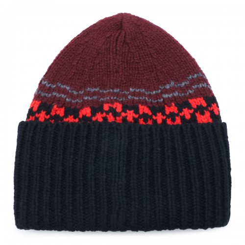 MULTICOLOR WOOL GEOMETRIC BEANIE