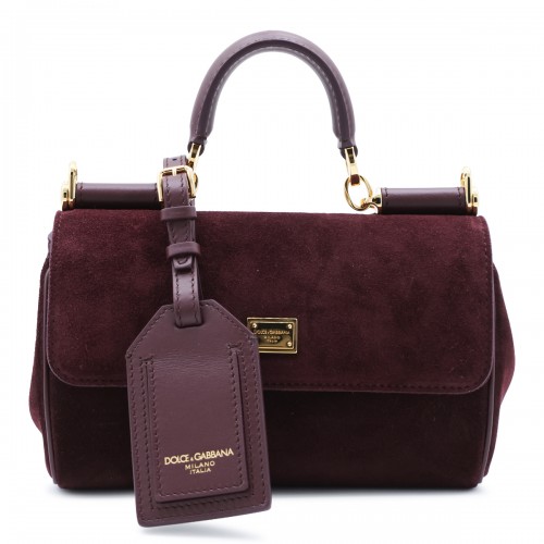 BORDEAUX SUEDE MINI SICILY TOP HANDLE BAG