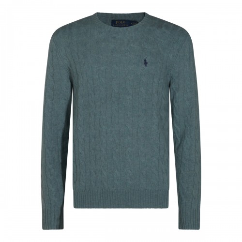 TURQUOISE JAY HEATHER WOOL SWEATER