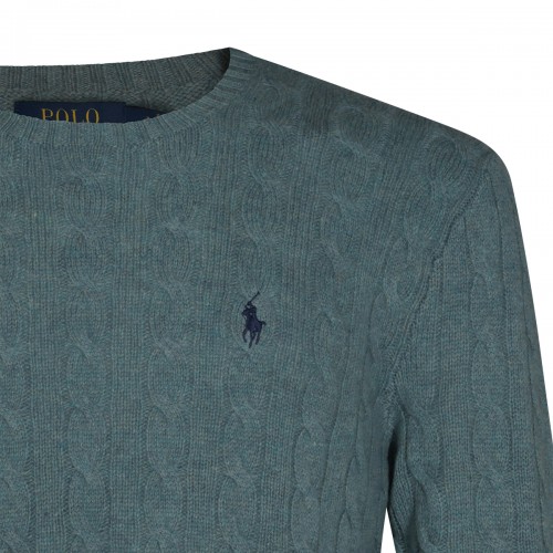TURQUOISE JAY HEATHER WOOL SWEATER