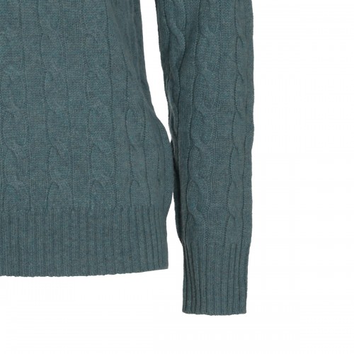 TURQUOISE JAY HEATHER WOOL SWEATER