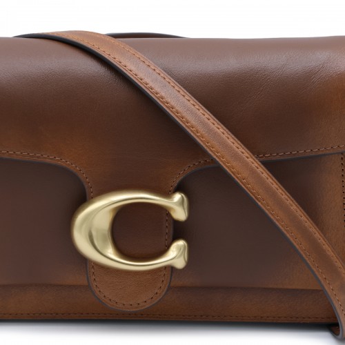 BROWN LEATHER SOFT TABBY SHOULDER BAG