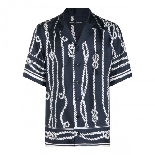 NAVY SILK SHIRT