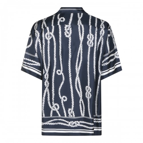 NAVY SILK SHIRT