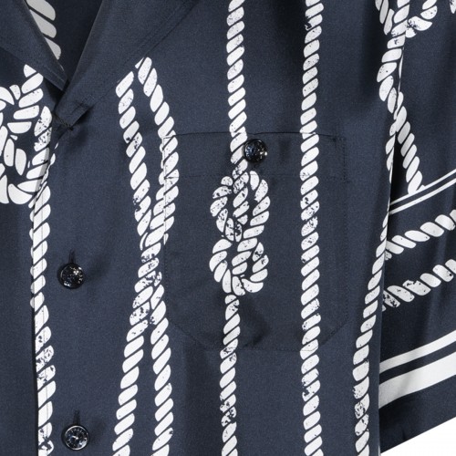 NAVY SILK SHIRT