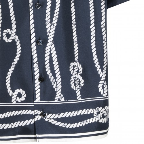 NAVY SILK SHIRT