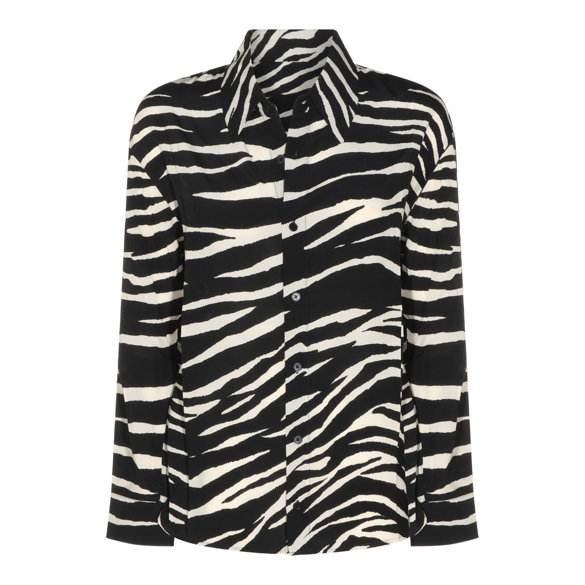 BLACK AND WHITE VISCOSE SHIRT