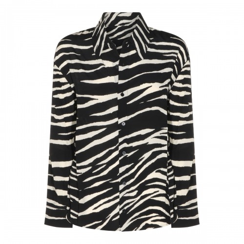BLACK AND WHITE VISCOSE SHIRT