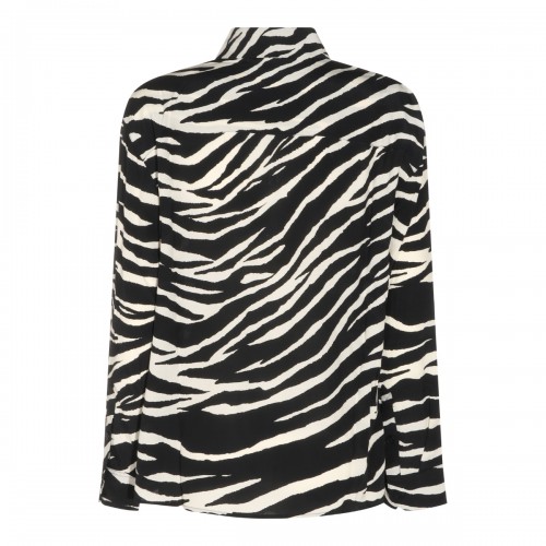 BLACK AND WHITE VISCOSE SHIRT