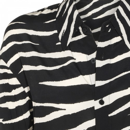 BLACK AND WHITE VISCOSE SHIRT